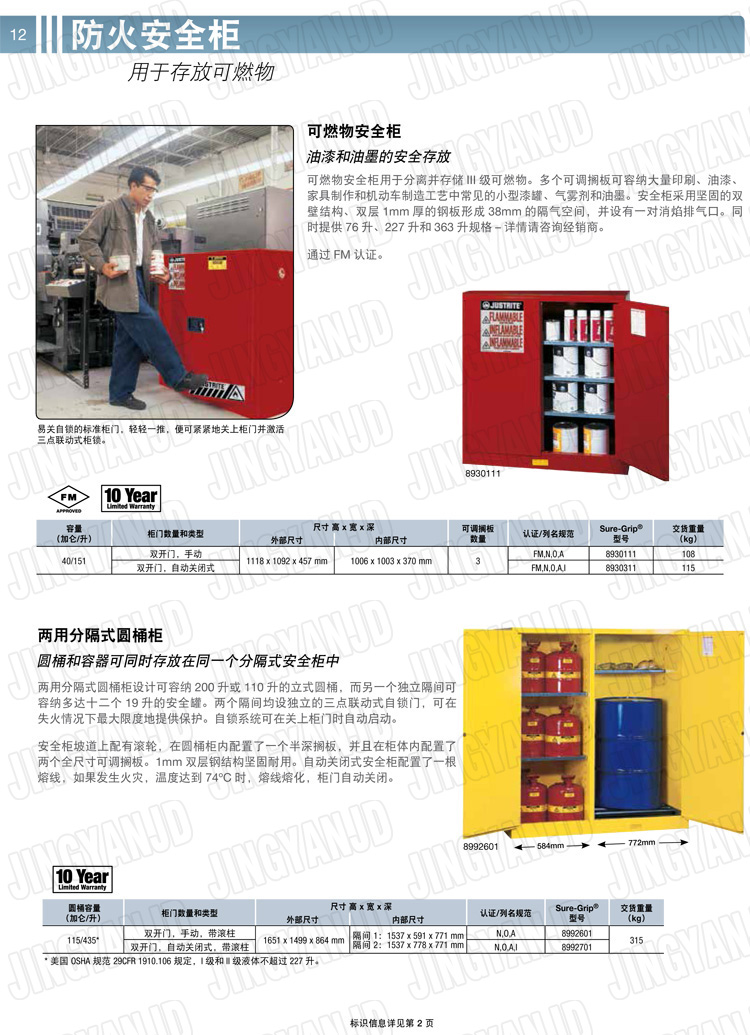 美國杰斯瑞特，防火安全柜，justrite防火柜，justrite安全柜，防爆柜justrite