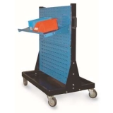 移動型雙面物料架960×610×1110mm(4方孔)，KM-2240